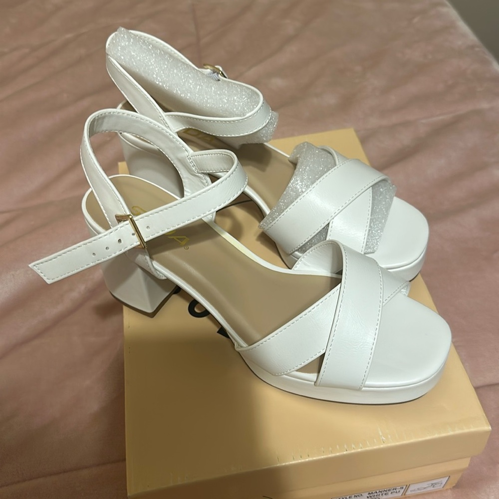 New with box white heels